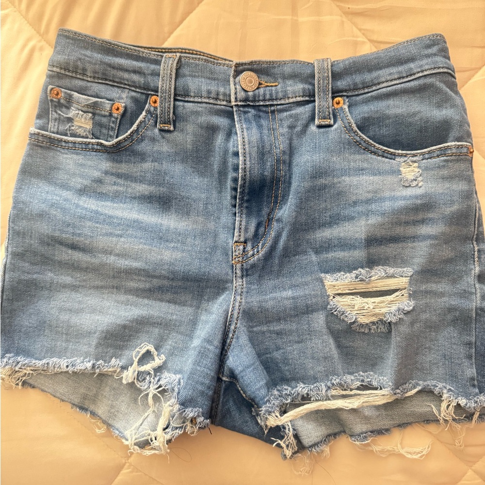 Levi's Light Blue Distressed Jean Shorts
